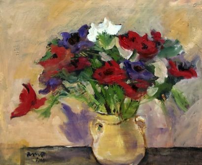 null RAYMOND PARGAMIN (1915 - 2010)

. Bouquet de lilas, Bouquet d’anémones . Deux...