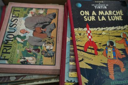null Ensemble de Bécassine, Zig Puce, Lucky Luke, Tintin, Bandes dessinées. Un carton....
