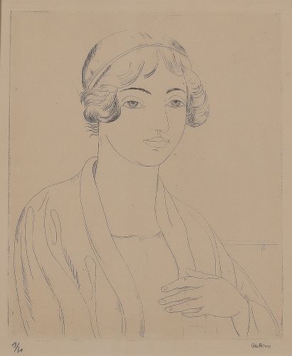 Othon COUBINE (1883-1969). Portrait de femme....