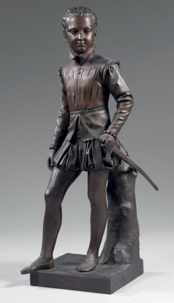 François-Joseph BOSIO (1768-1845) Henri IV enfant Statuette en bronze à patine brune,...