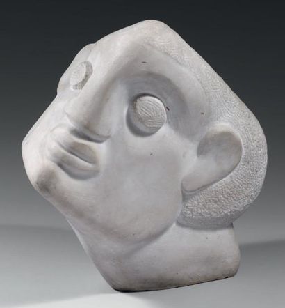 Adalberto de LEON SOTO (1919-1957) Tête d'homme Sculpture en marbre signée et datée...