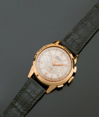 Montre-bracelet chronographe en or jaune,...