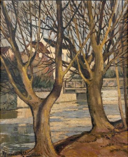 Alexander ALTAMNN (1878-1932) Le Pont Dam'Gilles Huile sur toile signée en bas à...