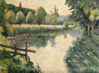 Alexander ALTMANN (1878-1932) Paysage du Grand Morin, près de Crécy en Brie (aujourd'hui...