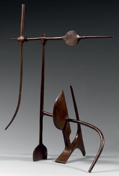 Victor ROMAN Girouette bronze, pièce unique, 1990, 44 x 34 x 61 cm