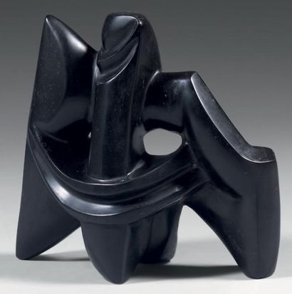 Fumio Otani (1929- 1995) sculpture en marbre noir, pièce unique signée 17 x 16 x...