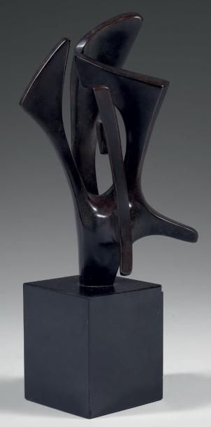 Fred Brouard (1944- 1999) sculpture en bronze patiné noir, pièce unique 16 x 8 x...