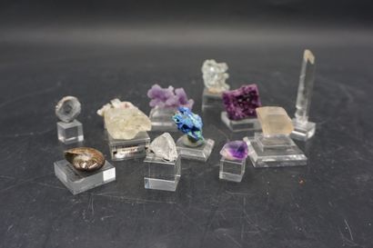 null NATURALIA. Réunion de minéraux dont kammérérite, calcédoine, sanidine, anglésite,...