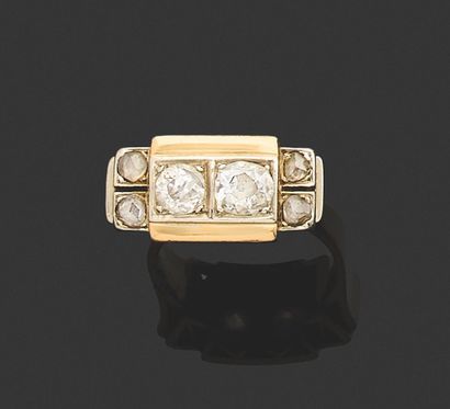 RING. 
White and yellow gold 750 thousandths,...