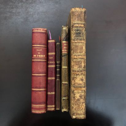 null Réunion de cinq volumes reliés, XIXe siècle, dont : Traité élémentaire du jeu...