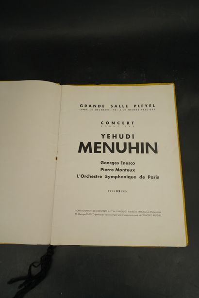null Programme du concert de Yehudi Menuhin, lundi 21 décembre 1931, Grande Salle...