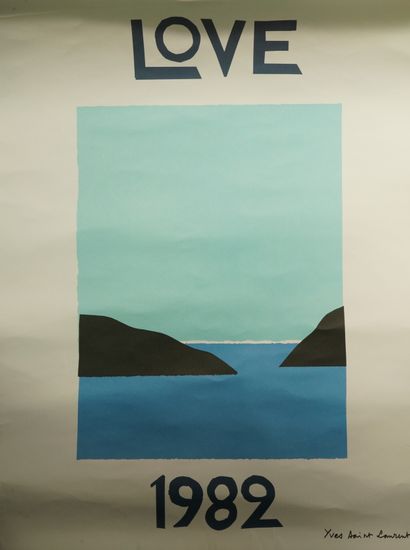 YVES SAINT LAURENT (1936-2008) Love 1982
Impression sur papier.
Hauteur. 56,5 cm...