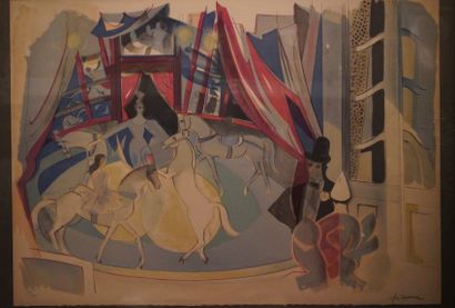 null Camille HILAIRE (1916-2004)
Le cirque
Estampe en couleur signée en bas à droite,...