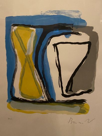 null Bram VAN VELDE (1895-1981)
Composition
Estampe en couleur, signée en bas à droite,...