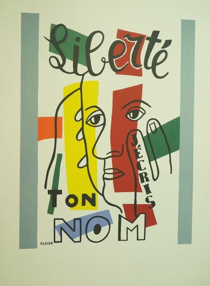 null Fernand LÉGER (1881-1955), d’après
Liberté j’écris ton nom
Estampe en couleur...
