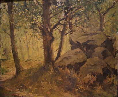Alfred BOUCHER (1850-1934)
Forêt de Fontainebleau.
Huile...