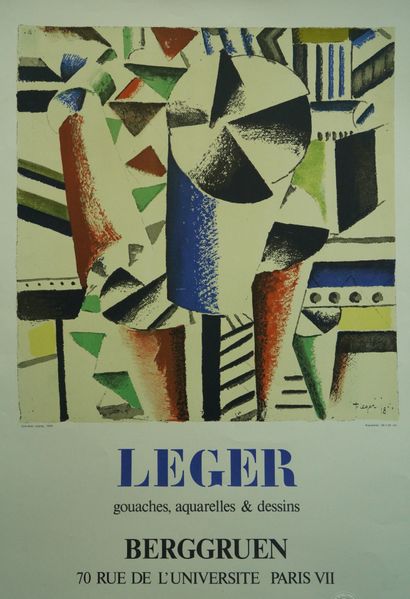 null Affiche d'exposition, Fernand LEGER, Gouaches, aquarelles et dessins, Berggruen,...