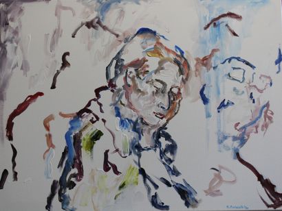 Karen Finkelstein Duplicity, 2022. Oil on canvas. 60 x 80 cm.