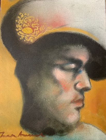 Maria Amaral (née en 1950) Toro portrait, 2006. Oil on canvas. 35 x 27 cm.