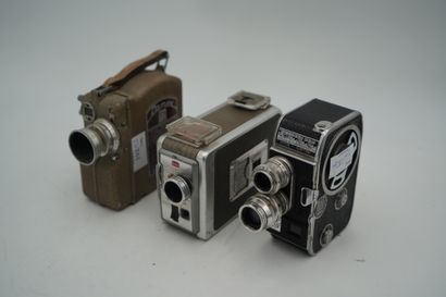 null Trois caméra dont CAMEX ERCSAM, PAILLARD BOLEX, BROWNIE ciné caméra 8 mm modèle...