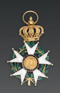 null Ordre de la Légion d'honneur. Étoile d'officier d'époque Restauration. Or et...