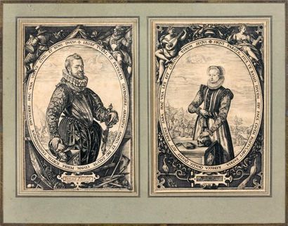 Hendrick GOLTZIUS (1558-1617) Jacques de la Faille - Josina Hamels (Strauss 130 ét....