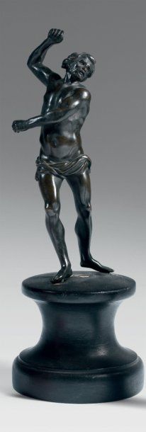 null Statuette en bronze à patine médaille figurant un homme barbu. Hauteur : 24...