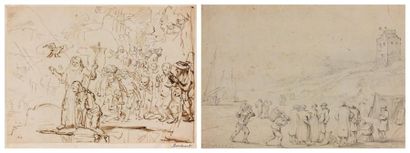 null ALBUM AMICORUM COMPRENANT 59 DESSINS DIVERS DONT: - ATELIER DE REMBRANDT LE...