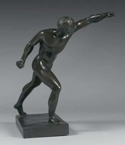 null GLADIATEUR BORGHESE Statuette en bronze, d'après l'antique 36 x 29 x 24,5 c...