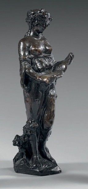 JEAN-BAPTISTE CARPEAUX (1827 ? 1875) D'APRÈS 
FEMME CHANTANT Bronze à patine brune,...