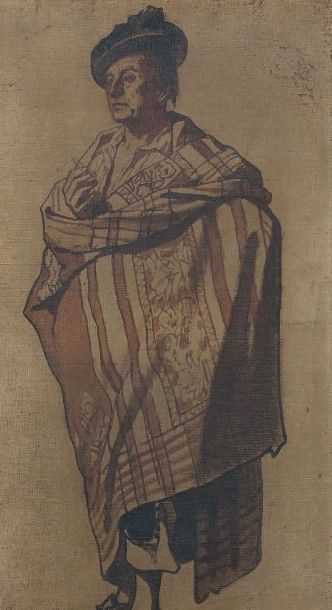 HENRI LÉOPOLD LÉVY (1840 - 1904) 
PERSONNAGE EN TENUE GRECQUE Huile sur toile 57,5...