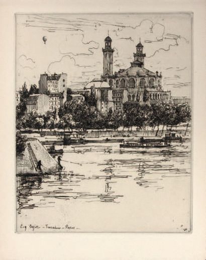 BEJOT (Eugène, 1867 - 1931) Du 1er au XXe, les arrondissements de Paris.
20 eaux-fortes...