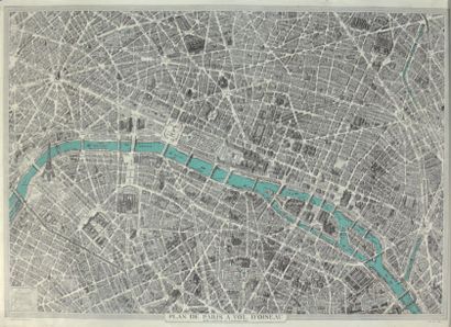 null Paris à vol d'oiseau.
The unique picture of Paris, 1925.
Plan dépliant dressé...