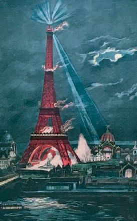 HENRI GUYDO (1868 -1930) La tour Eiffel embrasée lors de l'Exposition Universelle,...