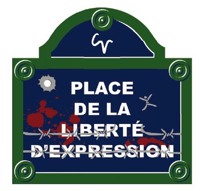 CHRISTOPHE VERDON (né en 1962) Place de la Liberté d'Expression.
Plaque émaillée,...