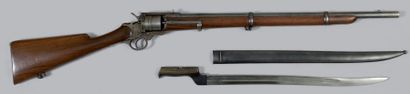 null * Carabine revolver modèle Perrin de 1865 à percussion centrale, simple action,...