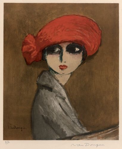 Kees VAN DONGEN (1877-1968) 
Le Coquelicot, affiche pour le Musée d'Albi, 1960.
(J.Juffermans...