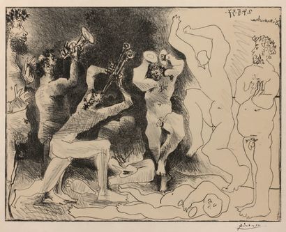 Pablo Picasso (1881-1973) 
La Danse des Faunes, Cannes 1957.
(Mourlot 291) 40,7 x...