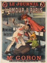 BALLURIAU L'Amour à Paris. Affiche des Mémoires inédits de M. GORON, ancien chef...