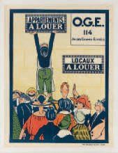 O.G.E. 114, avenue des Champs Élysées. Affiche pour appartements et locaux à louer....