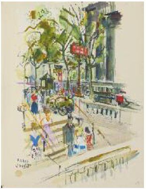 James RASSIAT (1909 - 1998) Paris, bouche de métro près de l'église de la Madeleine,...