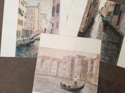 null Venise et ses gondoles

Trois aquarelles, signées

32,5 x 46 cm et 46 x 32,5...