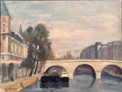 null Le Pont au change devant la Conciergerie, Paris

Huile sur toile signée, en...