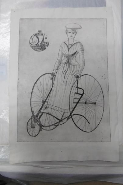 Eva SENDLEROVA (1939) - Élégante au vélo, 69
Lithographie numérotée 6/20 et signée...