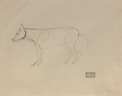 André DERAIN (1880-1954) Étude de chien.
Encre sur papier, porte le cachet de la...