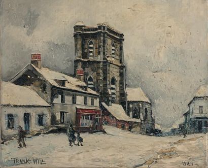FRANK-WILL (1900-1951) Village sous la neige, 1929.
Toile signée en bas à gauche,...