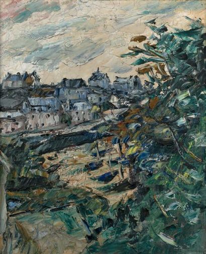 Emile COMPARD (1900-1977) Doëlan (le soir), 1953.
Huile sur toile, signée en bas...