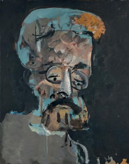 Juan Carlos AZNAR (1937-2003) Autoportrait, 1982.
Huile sur toile, contresignée,...