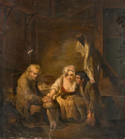 D'après Jean-Baptiste GREUZE (1725-1805) * Le pardon
Huile sur toile.
105,5 x 85...