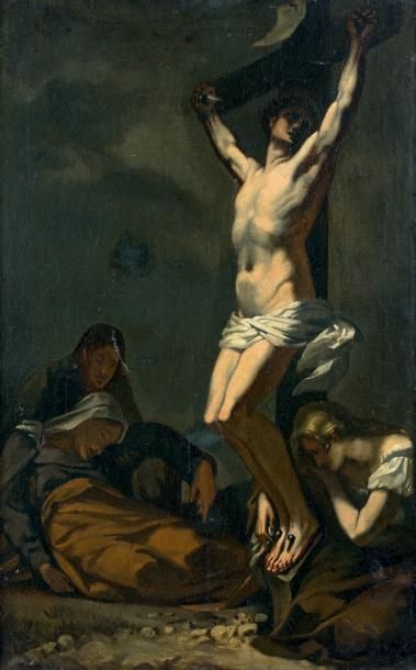 École FRANÇAISE du XVIIIe siècle Crucifixion
Huile sur toile.
55,5 x 35,2 cm.
Re...
